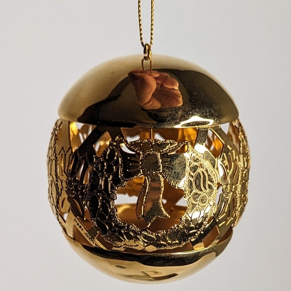 Gorham Christmas Tree Ornament Golden Wreaths 1984 Vintage - Picture 7 of 7
